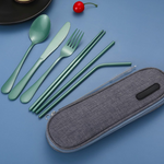 Portable Stainless Steel Cutlery Set - Travel Utensils with Case