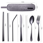 Portable Stainless Steel Cutlery Set - Travel Utensils with Case