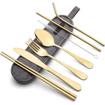 Portable Stainless Steel Cutlery Set - Travel Utensils with Case