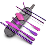 Portable Stainless Steel Cutlery Set - Travel Utensils with Case