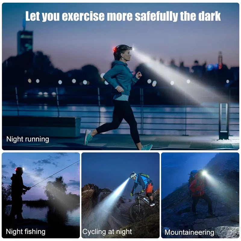 Waterproof LED Headlamp - Zoom Focus & Rechargeable Battery