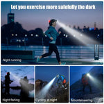 Waterproof LED Headlamp - Zoom Focus & Rechargeable Battery