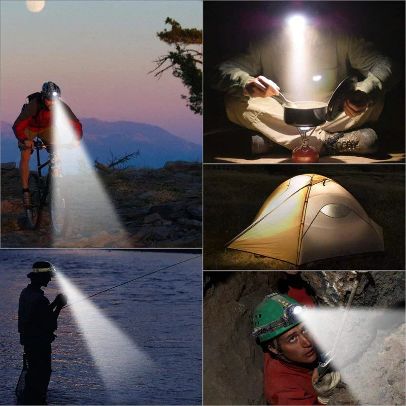 Waterproof LED Headlamp - Zoom Focus & Rechargeable Battery
