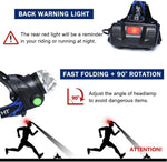 Waterproof LED Headlamp - Zoom Focus & Rechargeable Battery