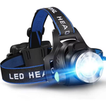 Waterproof LED Headlamp - Zoom Focus & Rechargeable Battery