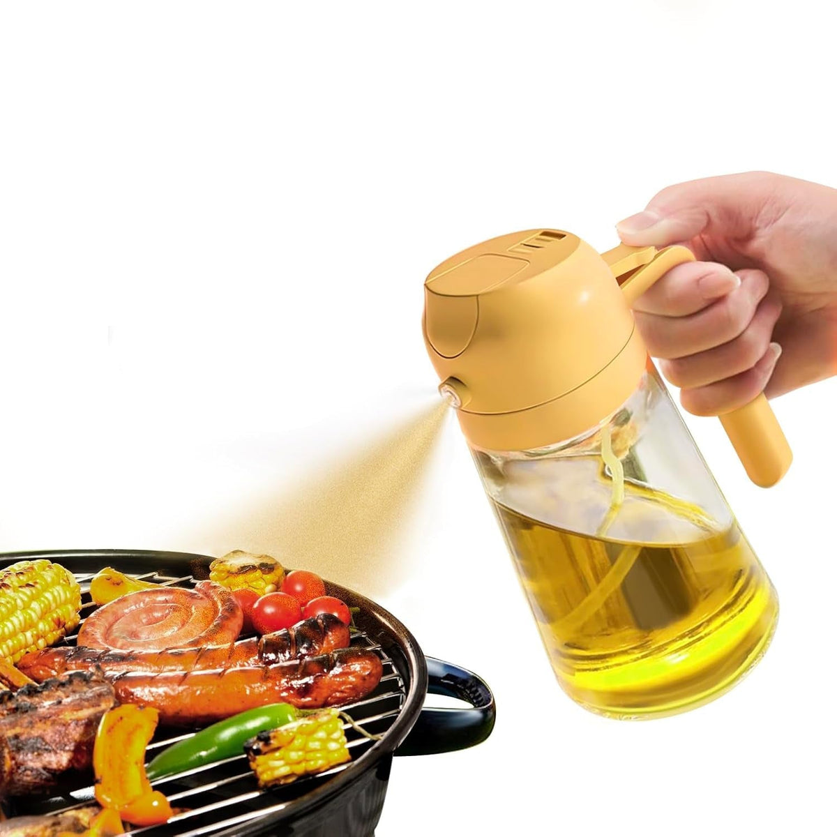 DualSpray Olive Oil Sprayer - 2-in-1 Glass Dispenser and Mister