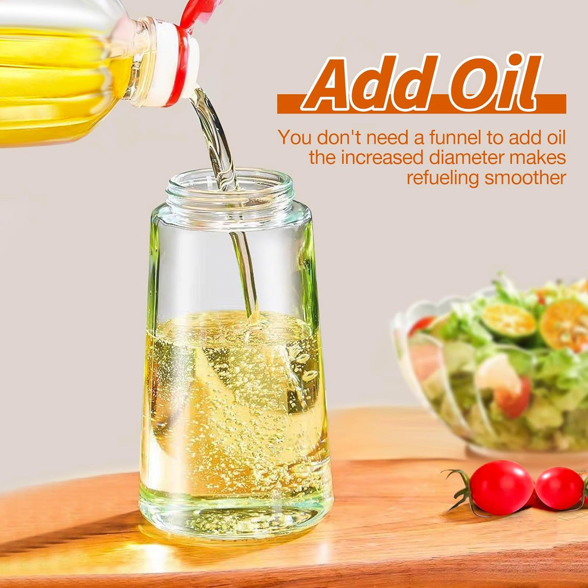 DualSpray Olive Oil Sprayer - 2-in-1 Glass Dispenser and Mister
