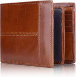 SlimArmor RFID-Blocking Leather Bifold Wallet - 16 Card Slots for Men