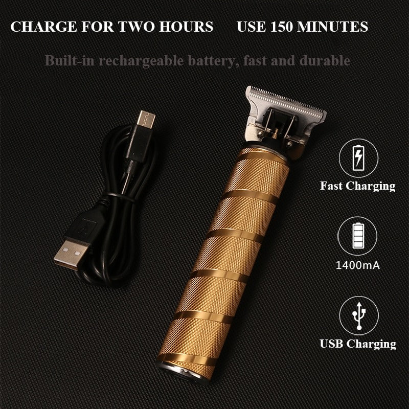 Pro Hair Clippers Set - Cordless Gold Fade Clipper Kit
