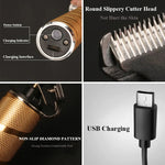 Pro Hair Clippers Set - Cordless Gold Fade Clipper Kit