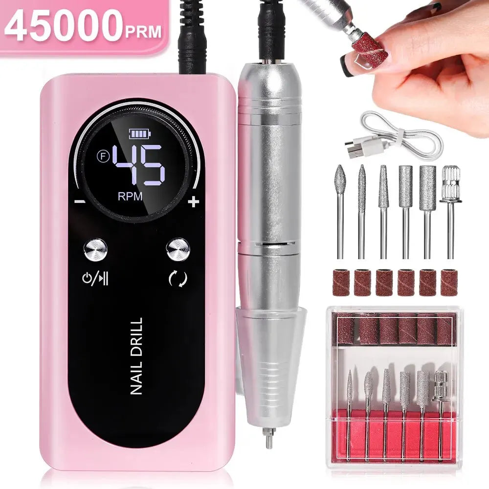 Electric Nail File 45000RPM - Quiet Portable Manicure Tool