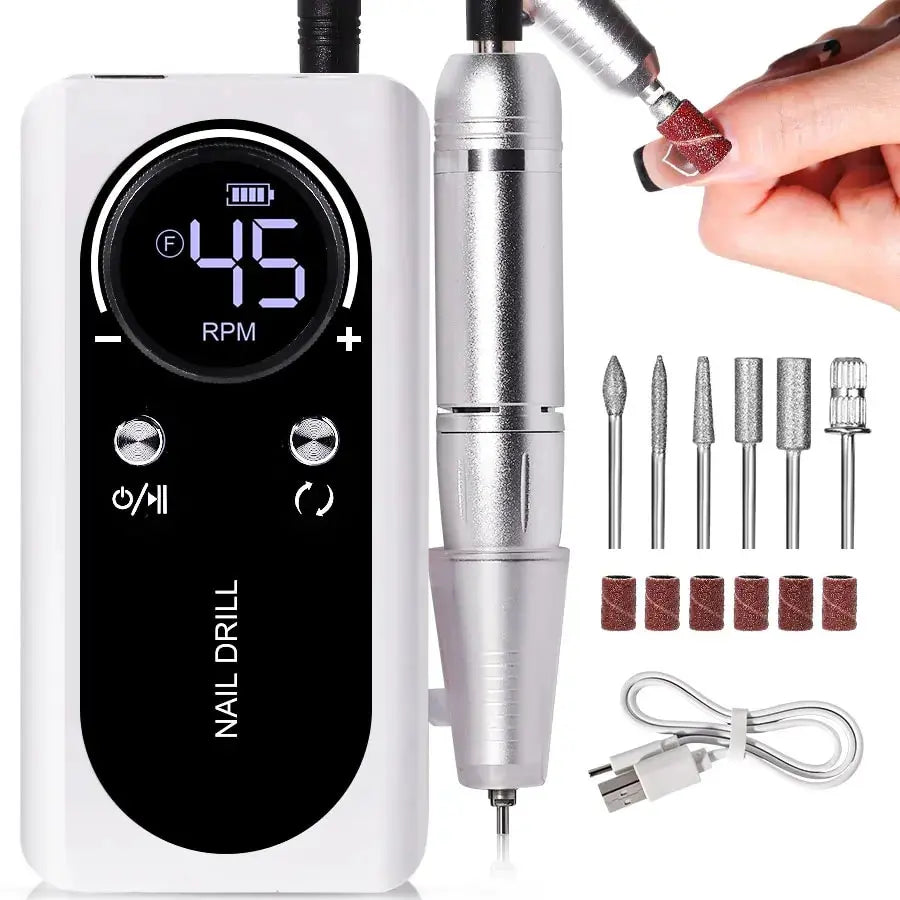 Electric Nail File 45000RPM - Quiet Portable Manicure Tool
