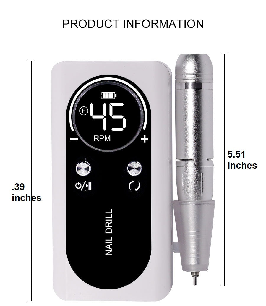 Electric Nail File 45000RPM - Quiet Portable Manicure Tool