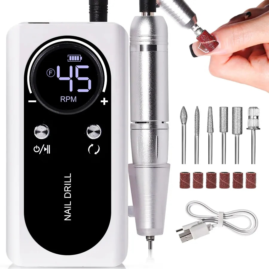 Electric Nail File 45000RPM - Quiet Portable Manicure Tool