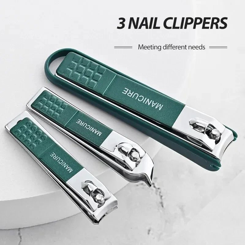 Professional Nail Clipper Set - Stainless Steel with Anti-Splash Design
