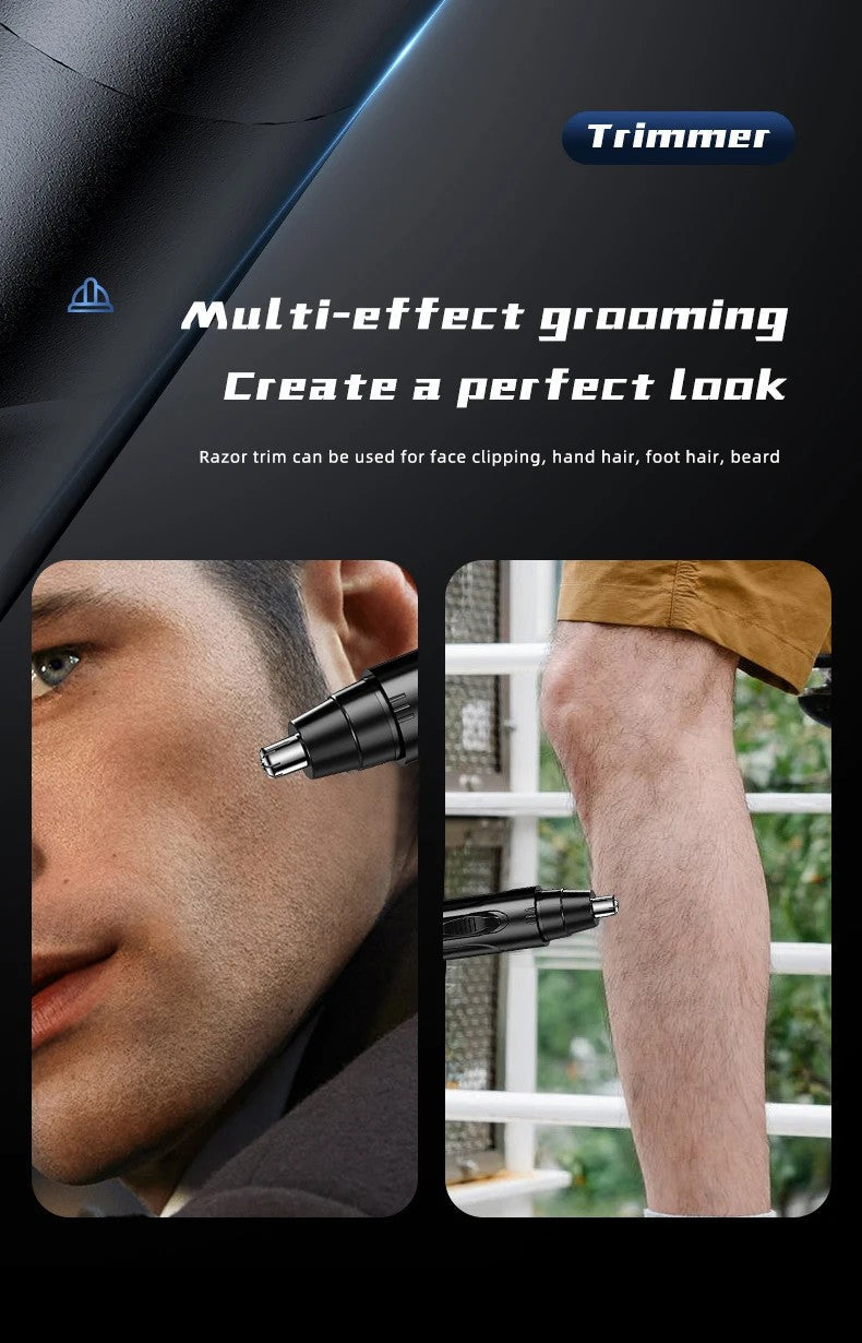 Rechargeable Nose & Ear Hair Trimmer - Painless Precision Grooming