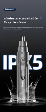 Rechargeable Nose & Ear Hair Trimmer - Painless Precision Grooming