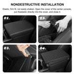 PU Leather Car Armrest Mat - Comfort and Storage Pad