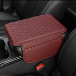PU Leather Car Armrest Mat - Comfort and Storage Pad