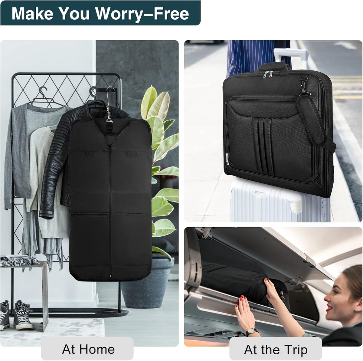 Foldable Travel Garment Bag - Waterproof Carry-On Suit Organizer