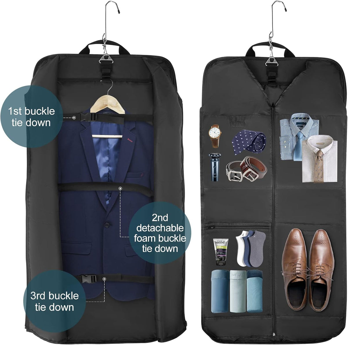 Foldable Travel Garment Bag - Waterproof Carry-On Suit Organizer