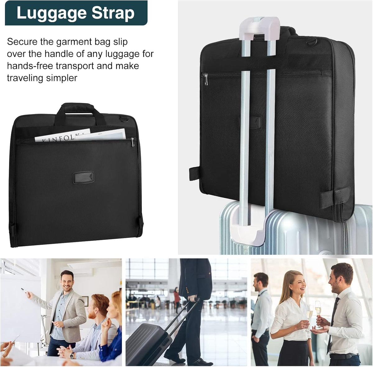 Foldable Travel Garment Bag - Waterproof Carry-On Suit Organizer