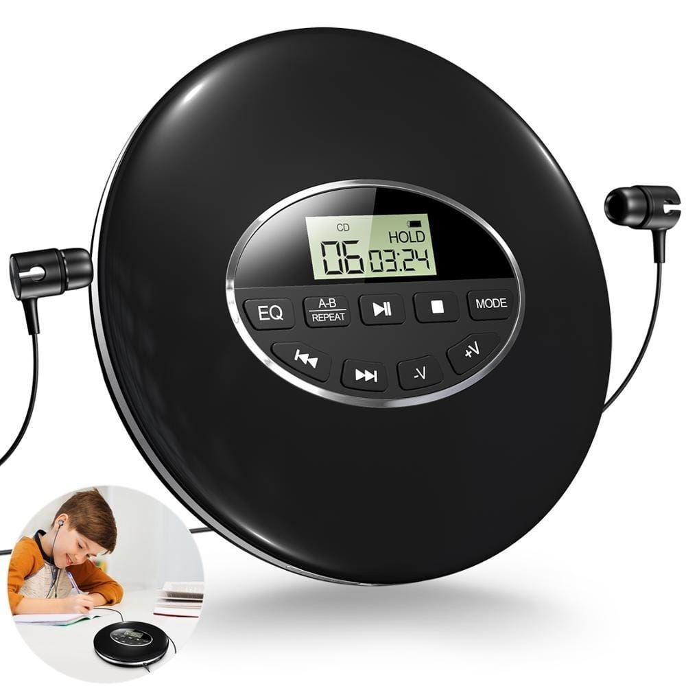 Portable CD Player - Compact Walkman with Anti-Skip & Headphones