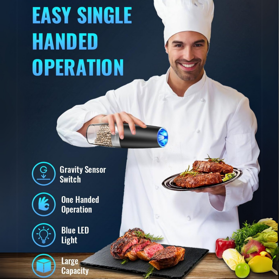 GrindMaster Duo - Rechargeable Electric Pepper and Salt Mills