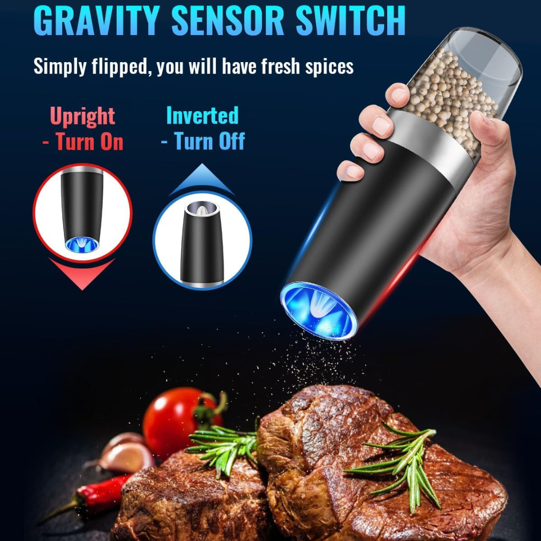 GrindMaster Duo - Rechargeable Electric Pepper and Salt Mills