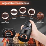 Electric Salt & Pepper Mill Set - One-Handed Grinder with LED Light