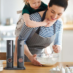 Electric Salt & Pepper Mill Set - One-Handed Grinder with LED Light