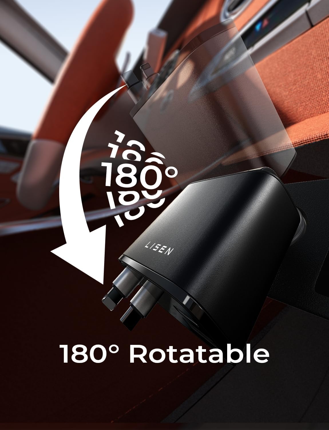 69W Retractable Car Charger - Fast USB-C Charging Cable
