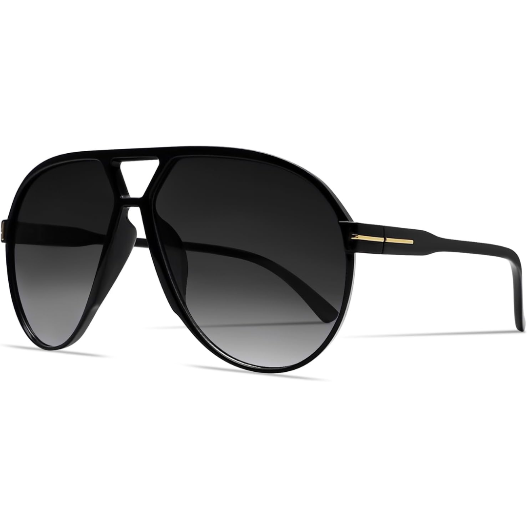 Amara Retro Oversized Aviator Sunglasses - UV400 Vintage Style