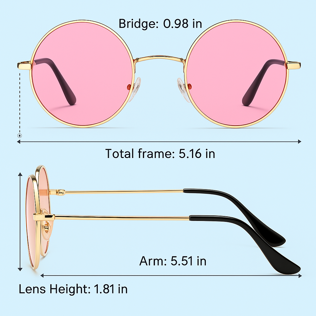 Lennon Retro Round Polarized Sunglasses - Vintage UV-Protection Shades