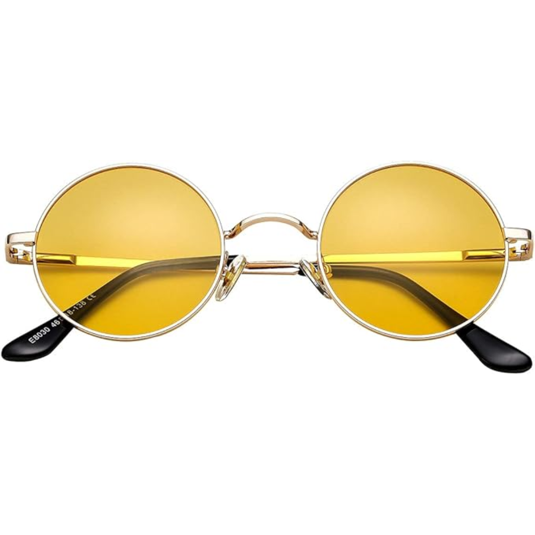 Lennon Retro Round Polarized Sunglasses - Vintage UV-Protection Shades