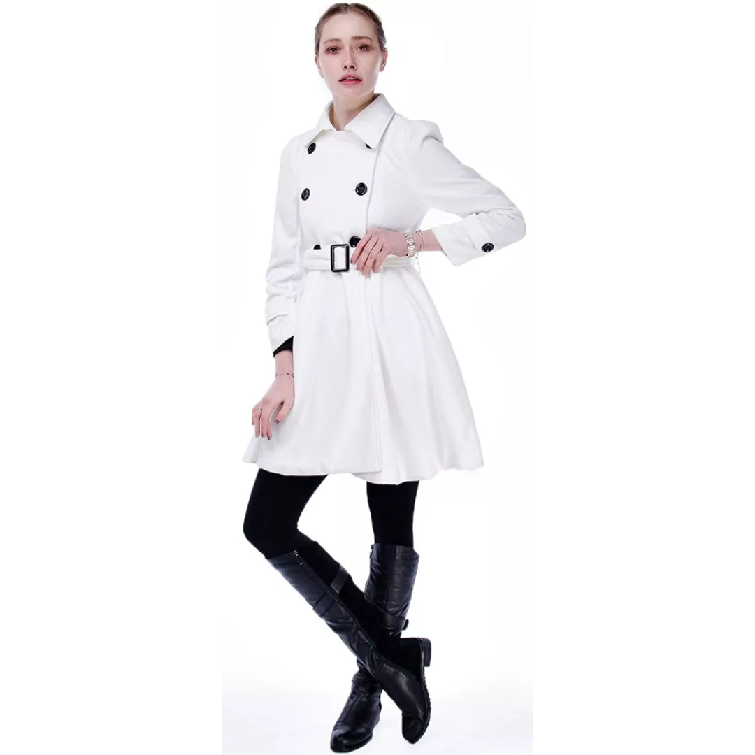 Patty Peacoat - Reversible Wool Coat with Belt