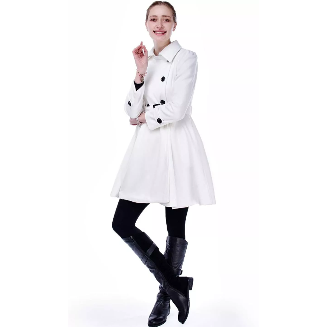 Patty Peacoat - Reversible Wool Coat with Belt