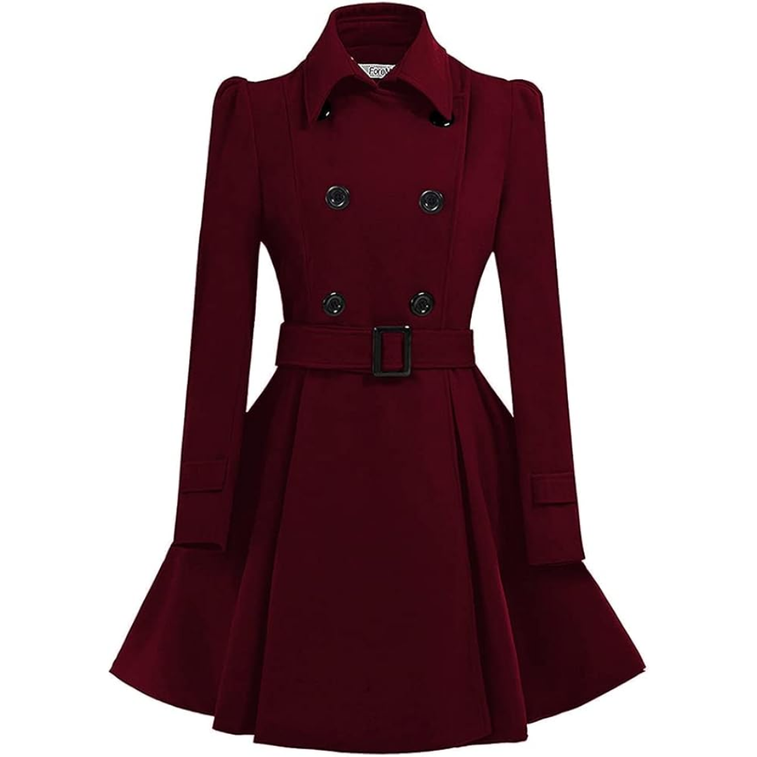 Patty Peacoat - Reversible Wool Coat with Belt