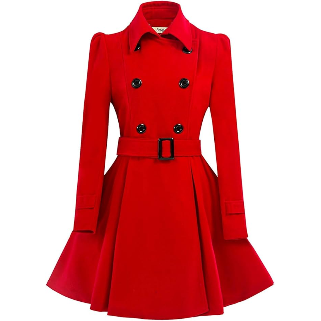 Patty Peacoat - Reversible Wool Coat with Belt