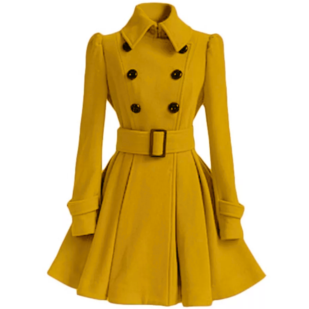 Patty Peacoat - Reversible Wool Coat with Belt