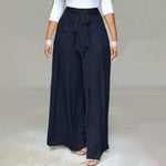 Plus-Size Wide-Leg Work Pants - High-Waist Palazzo Style