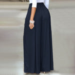 Plus-Size Wide-Leg Work Pants - High-Waist Palazzo Style
