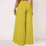 Plus-Size Wide-Leg Work Pants - High-Waist Palazzo Style