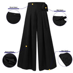 Plus-Size Wide-Leg Work Pants - High-Waist Palazzo Style