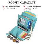 Genuine Leather Multi-Pocket Wallet - RFID-Blocking Card Case