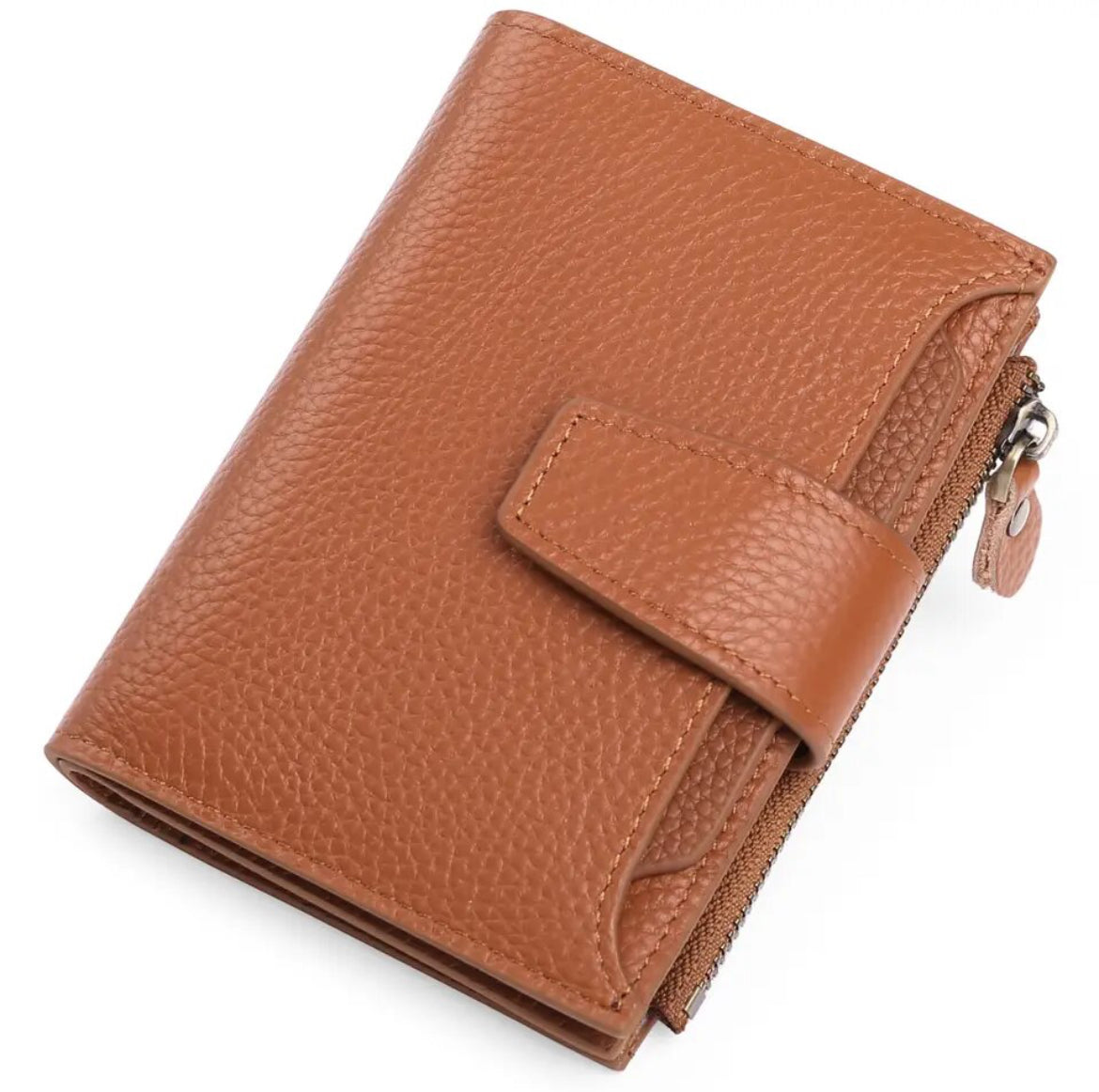 Genuine Leather Multi-Pocket Wallet - RFID-Blocking Card Case