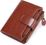 Genuine Leather Multi-Pocket Wallet - RFID-Blocking Card Case