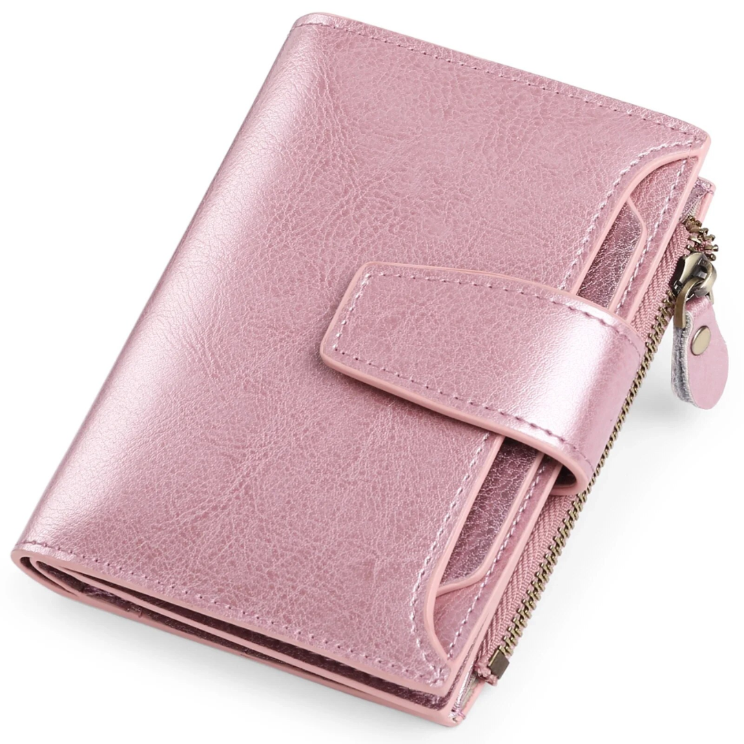Genuine Leather Multi-Pocket Wallet - RFID-Blocking Card Case