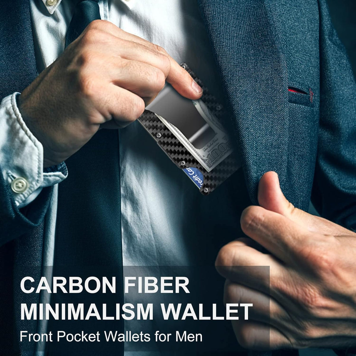 CarbonVault Slim Wallet - RFID-Blocking Carbon Fiber Design