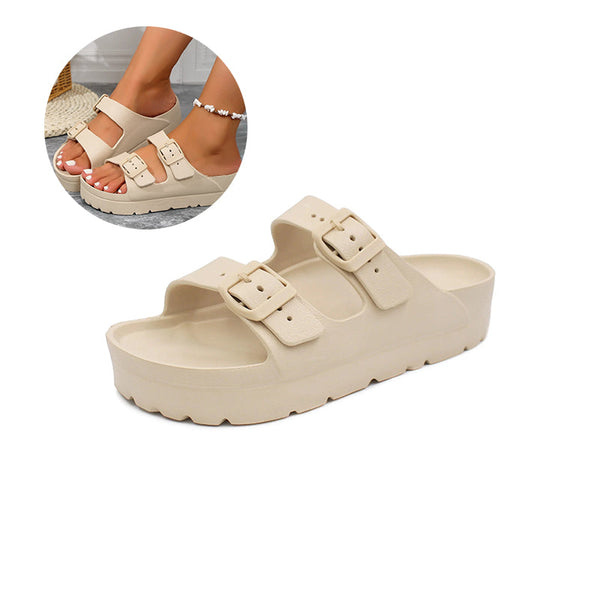 Women's Thick Sole Slippers - Cushioned Shock-Absorbing Comfort